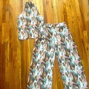 Abstract Patterned Two-Piece Set
